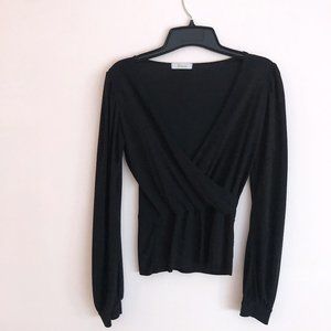 Black wrap blouse